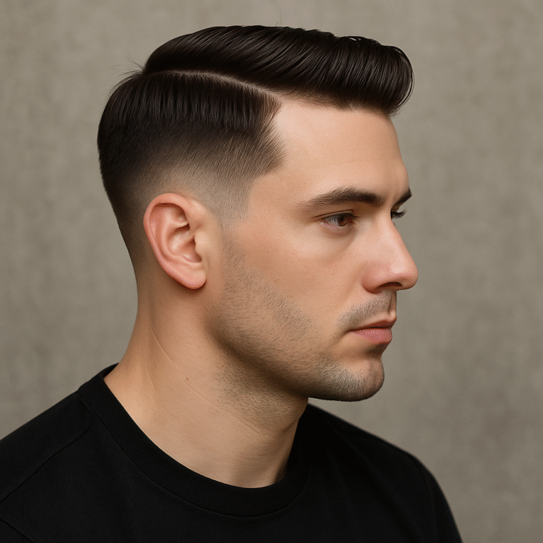low taper fade side part